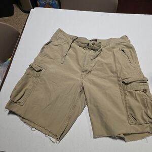 Vintage ABERCROMBIE FITCH Men’s 38 Cargo Shorts Beige Drawstring  Late 90-2k